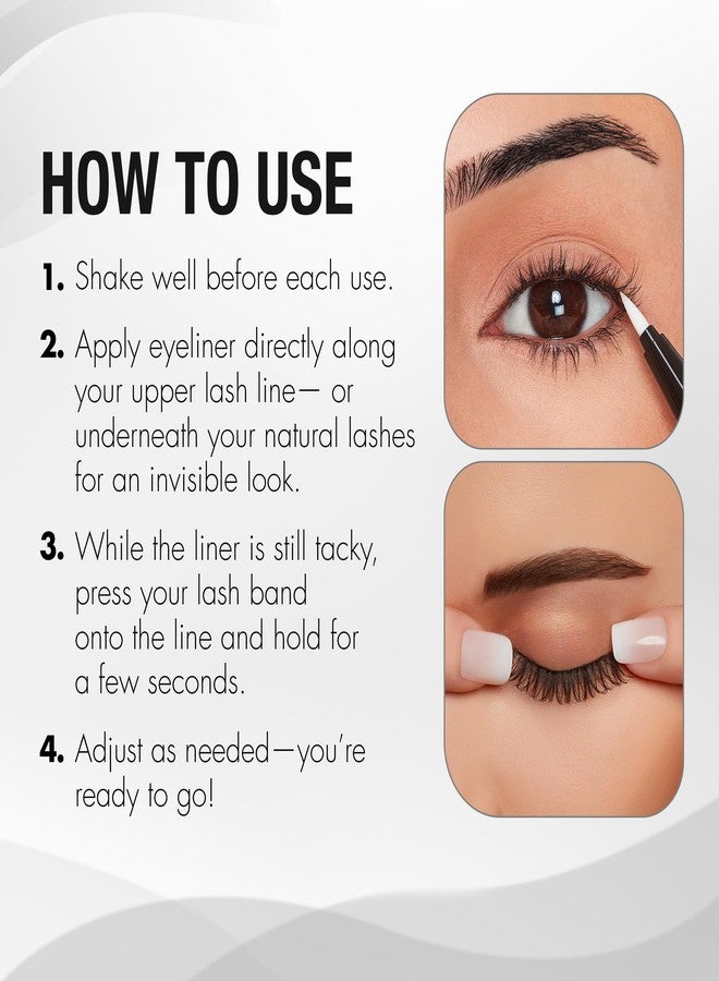 DUO Over & Under Lash Glue Liner – 2-in-1 Eyelash Adhesive and Eyeliner, Clear, Waterproof Long-Lasting Eyelash Glue Pen for Strip Lashes, 0.03 fl oz - Image 5